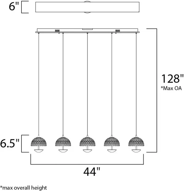 Parasol 5-Light LED Multi-Light Pendant - Image 2
