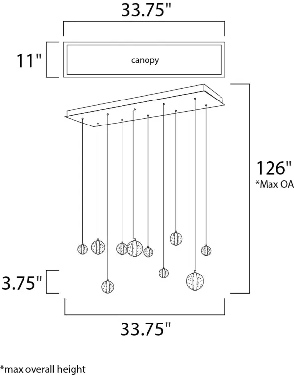 Harmony 10-Light Linear Pendant in Polished Chrome - Image 5