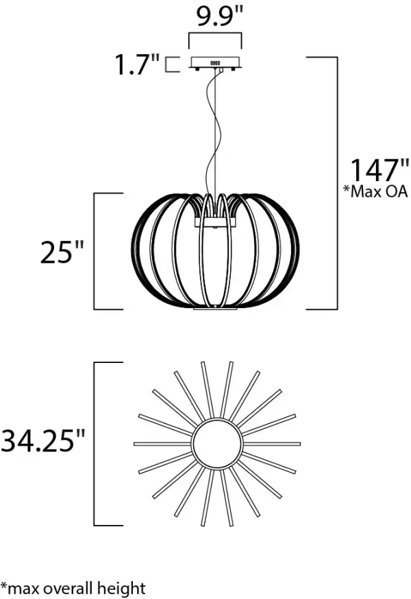 Argent LED Single Pendant in Polished Chrome - Image 2