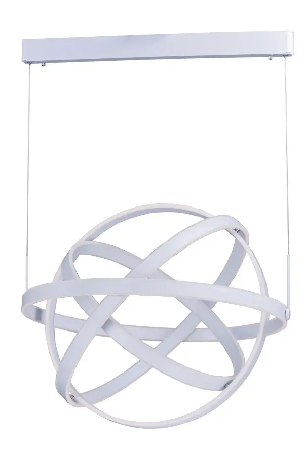 Gyro LED Single Pendant in Matte White - Image 1
