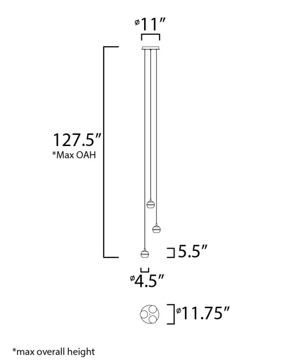 Swank 3-Light LED Multi-Light Pendant - Image 5