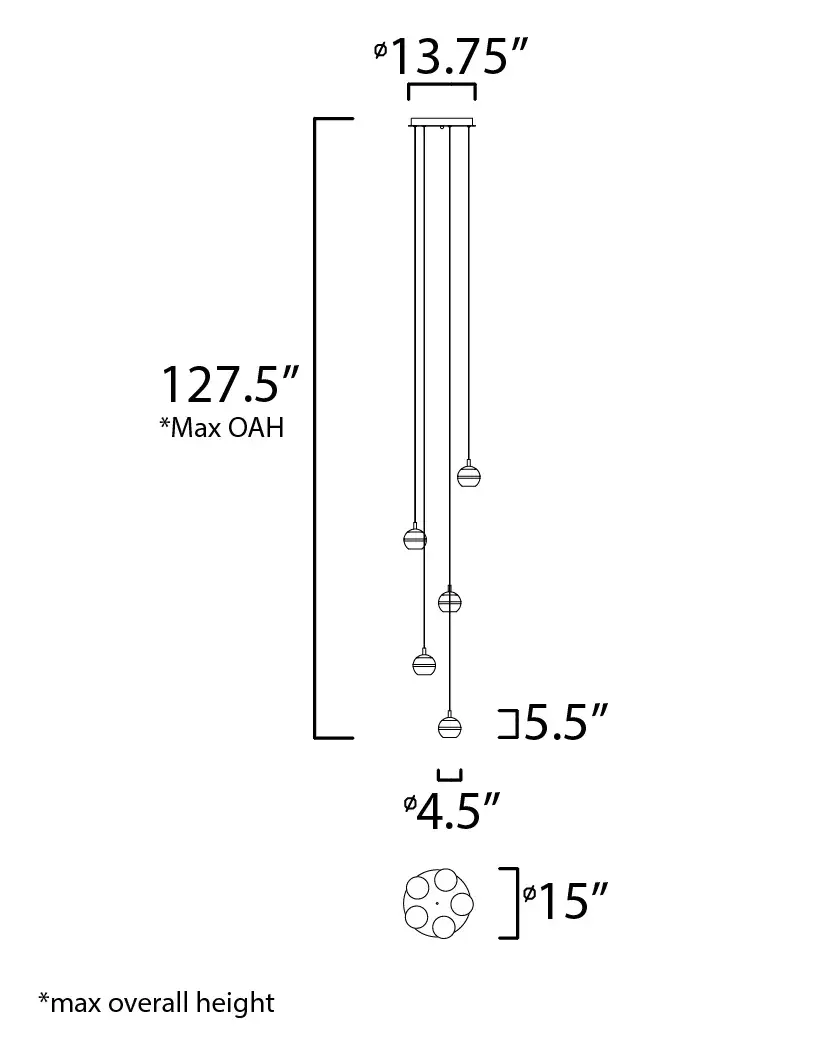 Swank 5-Light LED Multi-Light Pendant - Image 4