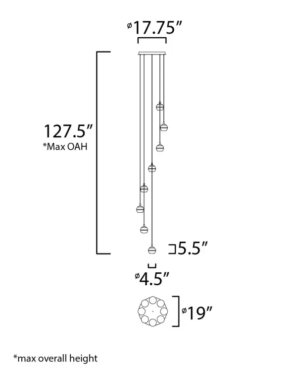 Swank 8-Light LED Multi-Light Pendant - Image 4