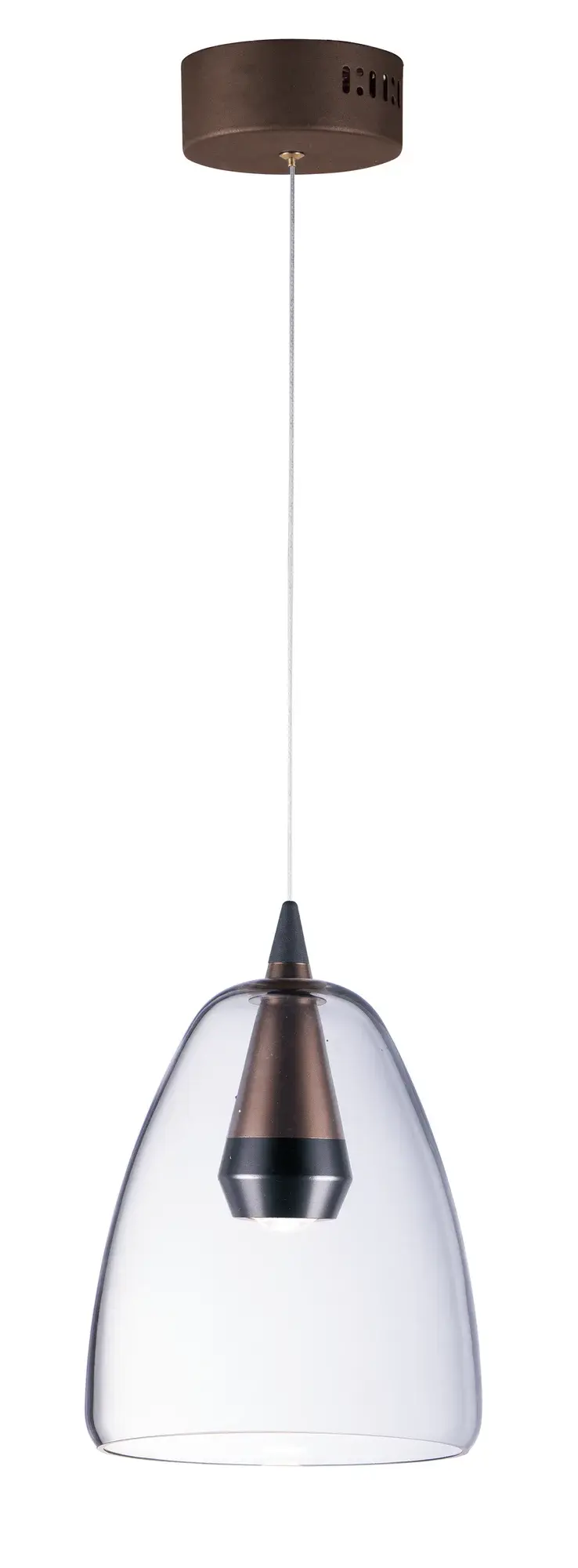Sven Single LED Pendant in Black/Coffee - Image 1