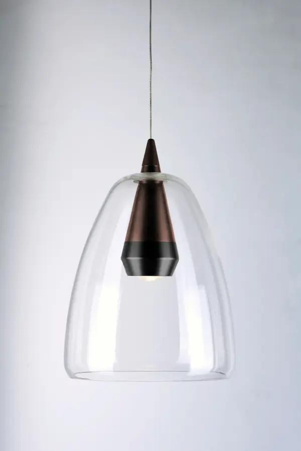 Sven Single LED Pendant in Black/Coffee - Image 2