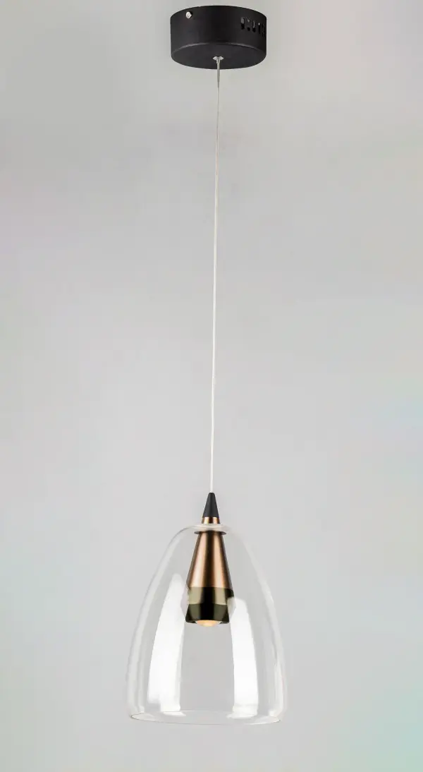 Sven Single LED Pendant in Black/Coffee - Image 3