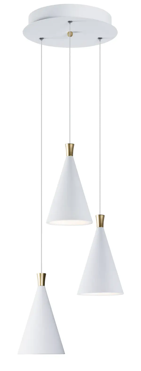 Norsk Multi-Light LED Pendant in White with Metallic Gold - Image 1