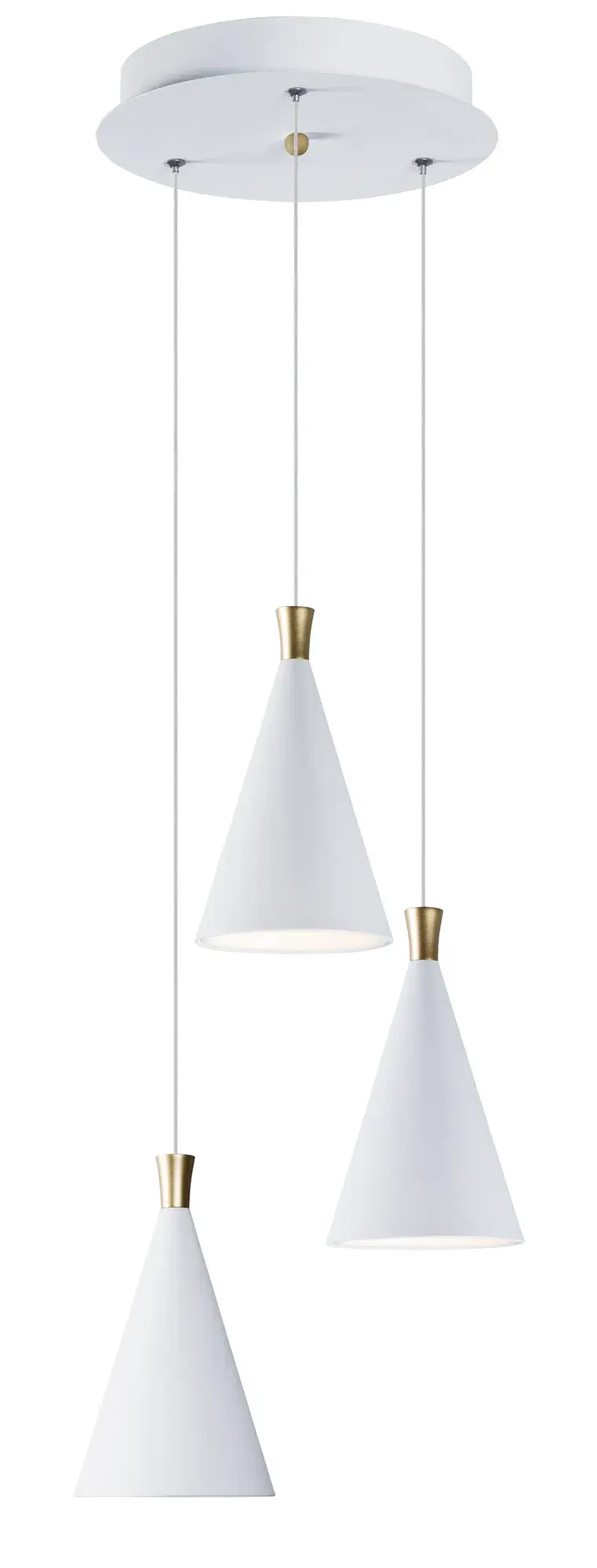 Norsk Multi-Light LED Pendant in White with Metallic Gold - Image 1