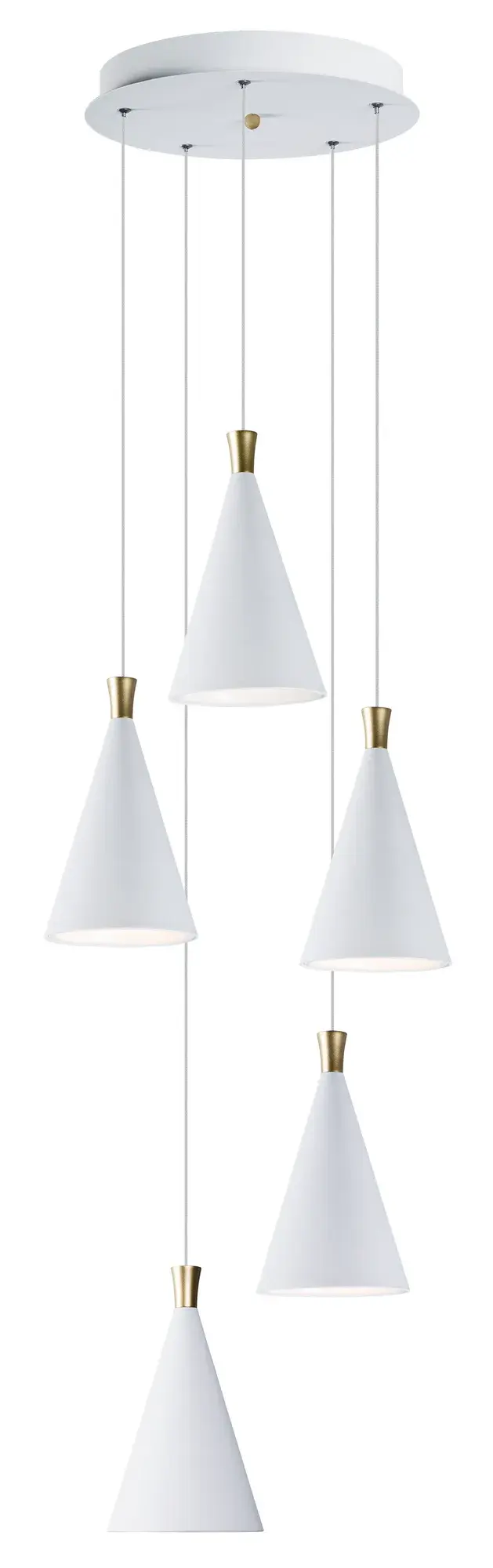Norsk Multi-Light LED Pendant in White with Metallic Gold - Image 1