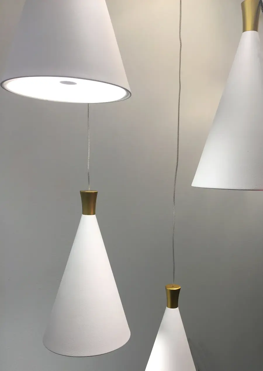 Norsk Multi-Light LED Pendant in White with Metallic Gold - Image 2