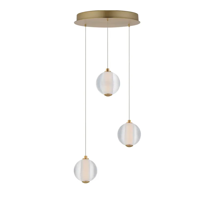 Rhythm 3-Light LED Multi-Light Pendant in Gold - Image 1
