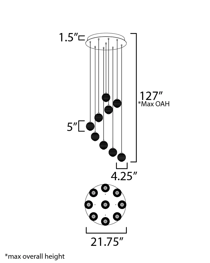 Rhythm 9-Light LED Multi-Light Pendant - Image 5
