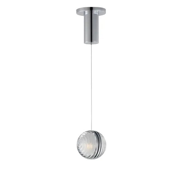 Sleek Mini Pendant with Modern Ridged Design and Integrated LED - Image 1