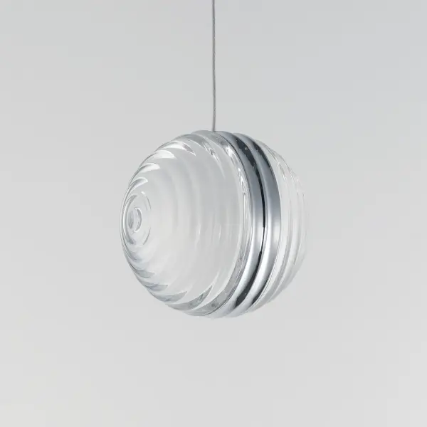 Sleek Mini Pendant with Modern Ridged Design and Integrated LED - Image 3