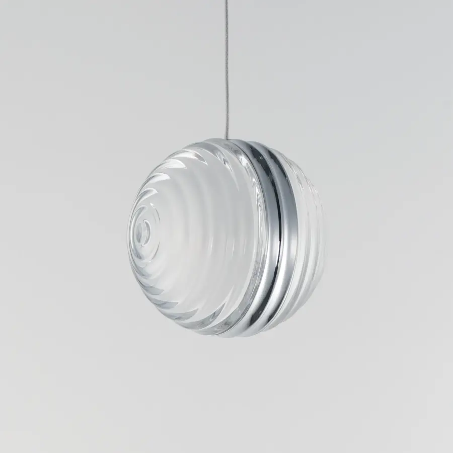Sleek Mini Pendant with Modern Ridged Design and Integrated LED - Image 3