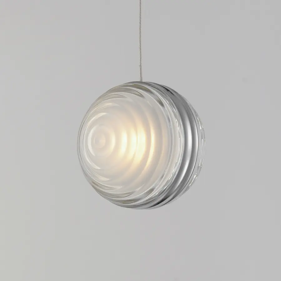 Sleek Mini Pendant with Modern Ridged Design and Integrated LED - Image 4