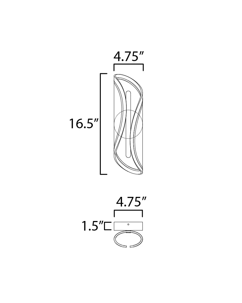 Manta 17" LED Wall Sconce in Black - Image 5