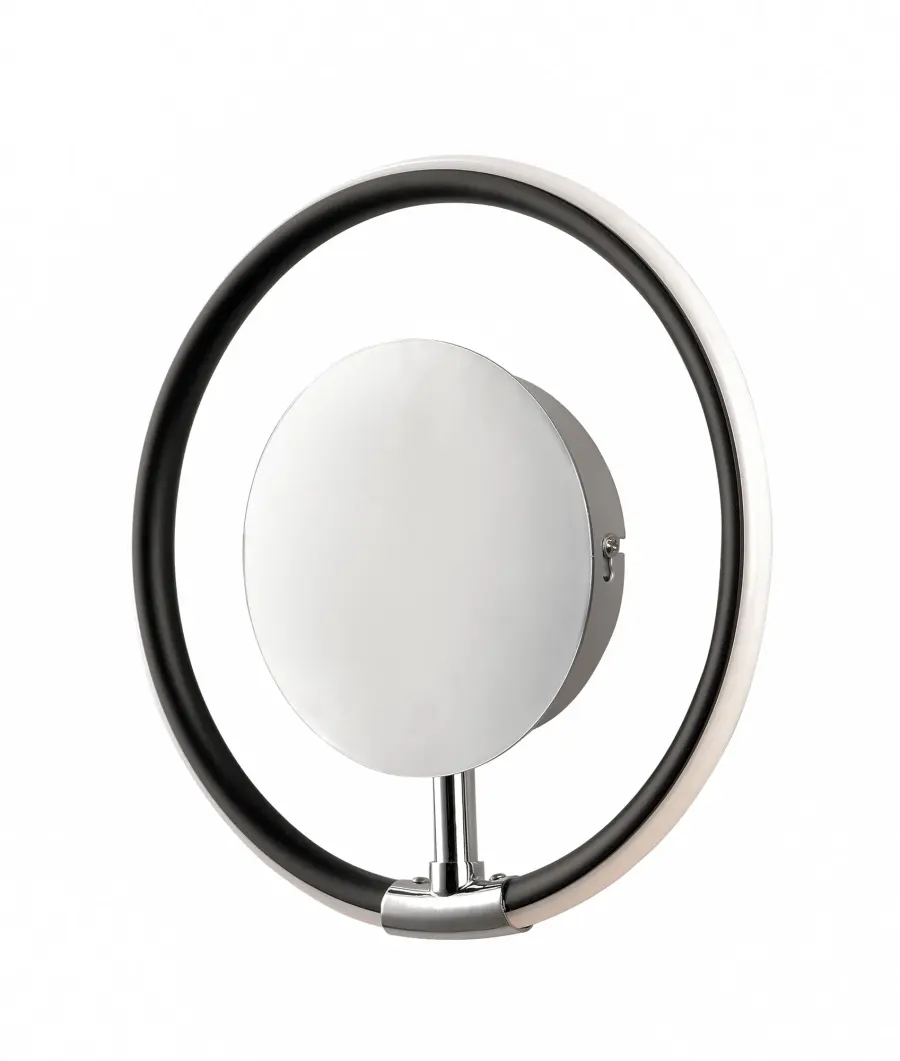 Ringer LED Wall Sconce in Black with Polished Chrome - Image 1