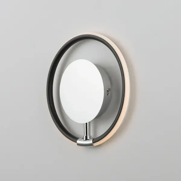 Ringer LED Wall Sconce in Black with Polished Chrome - Image 3
