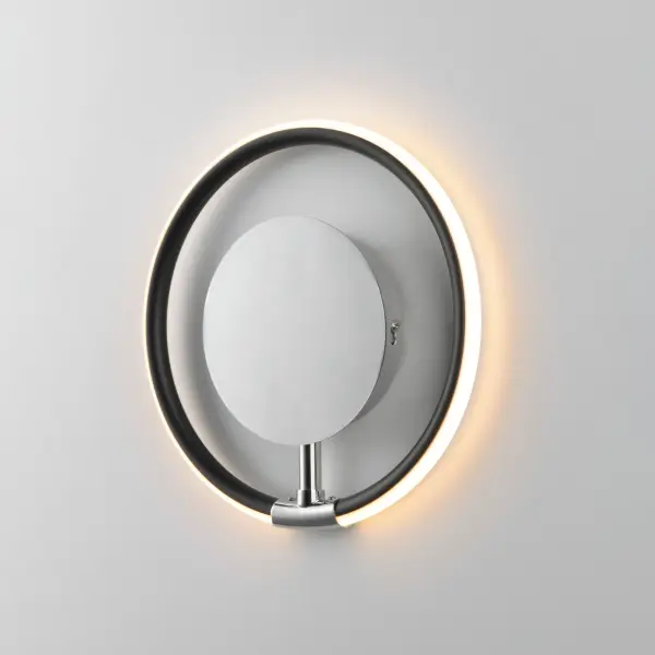 Ringer LED Wall Sconce in Black with Polished Chrome - Image 4