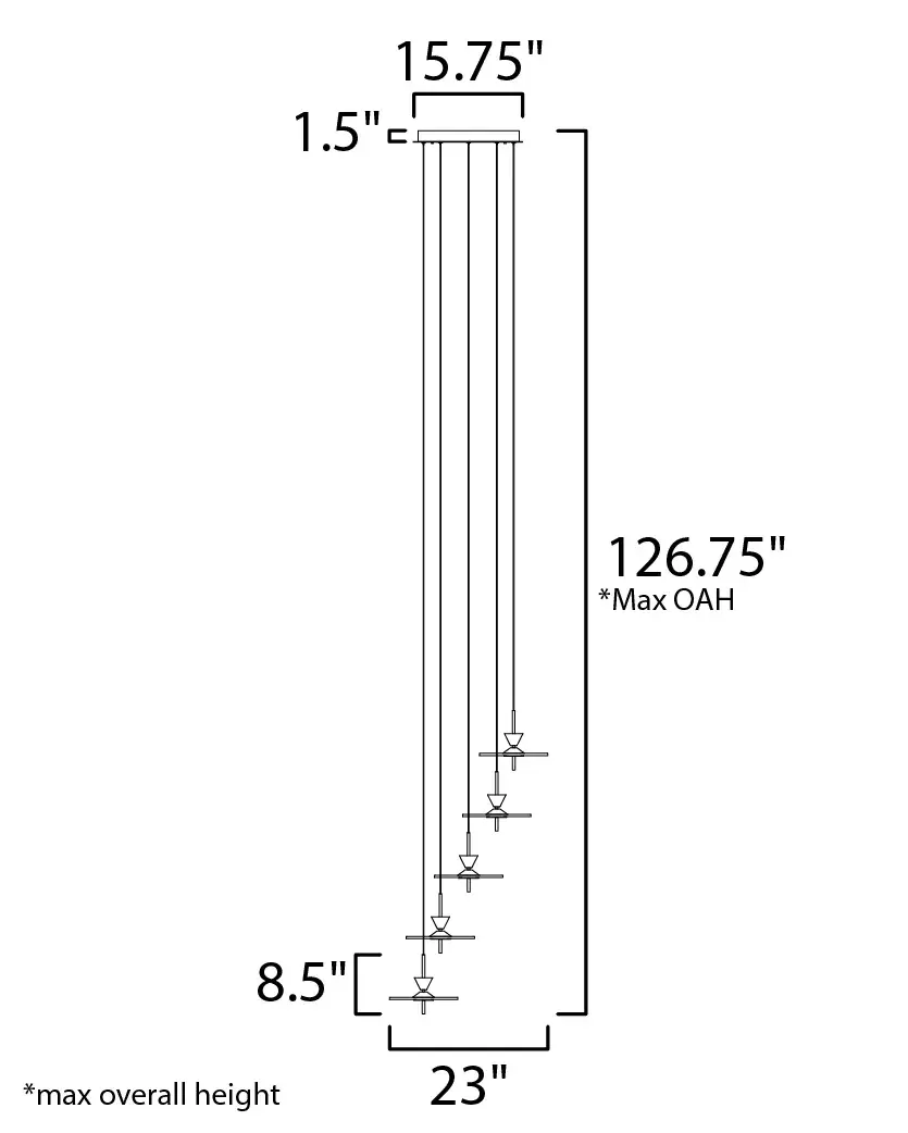 Circuit 5-Light LED Multi-Light Pendant - Image 2