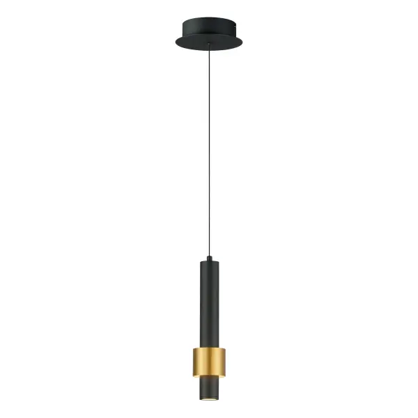 Reveal Single LED Pendant in Black & Gold - Image 1