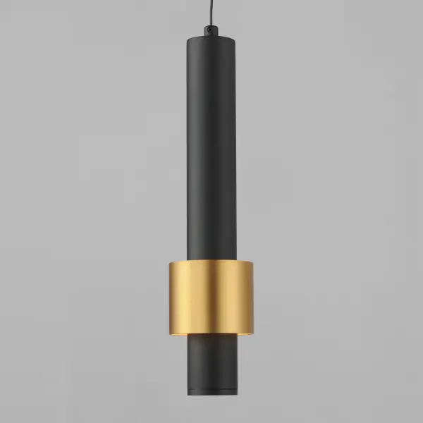Reveal Single LED Pendant in Black & Gold - Image 2