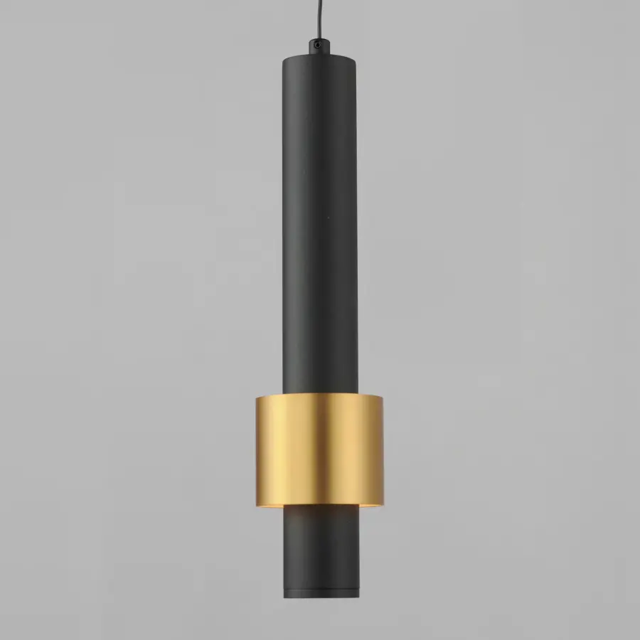 Reveal Single LED Pendant in Black & Gold - Image 2