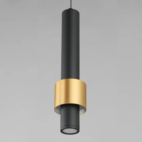 Reveal Single LED Pendant in Black & Gold - Image 3