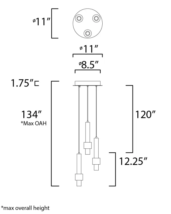 Reveal 3-Light LED Multi-Light Pendant - Image 5