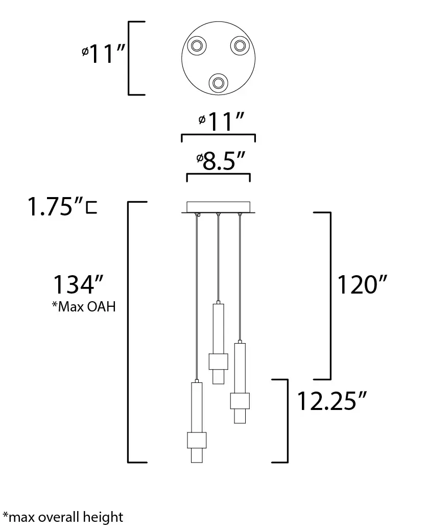 Reveal 3-Light LED Multi-Light Pendant - Image 5