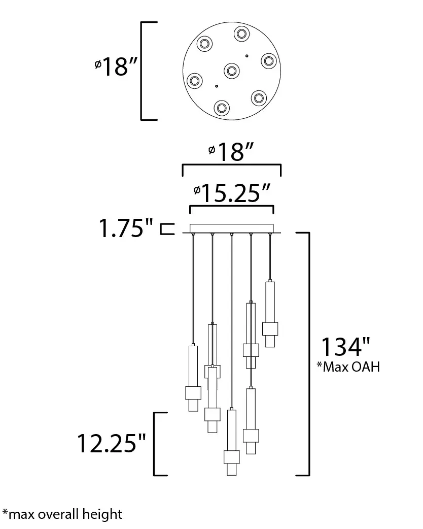 Reveal 7-Light LED Multi-Light Pendant - Image 5