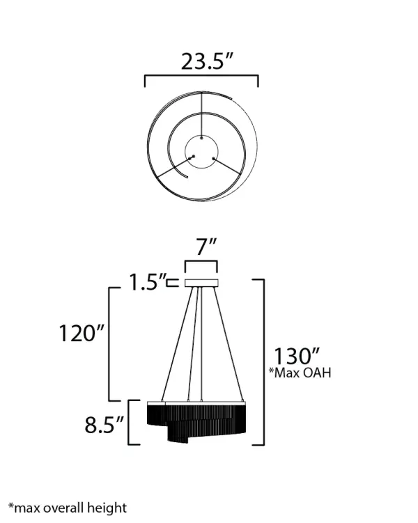 Sonata Multi-Light LED Pendant in Matte Black - Image 5