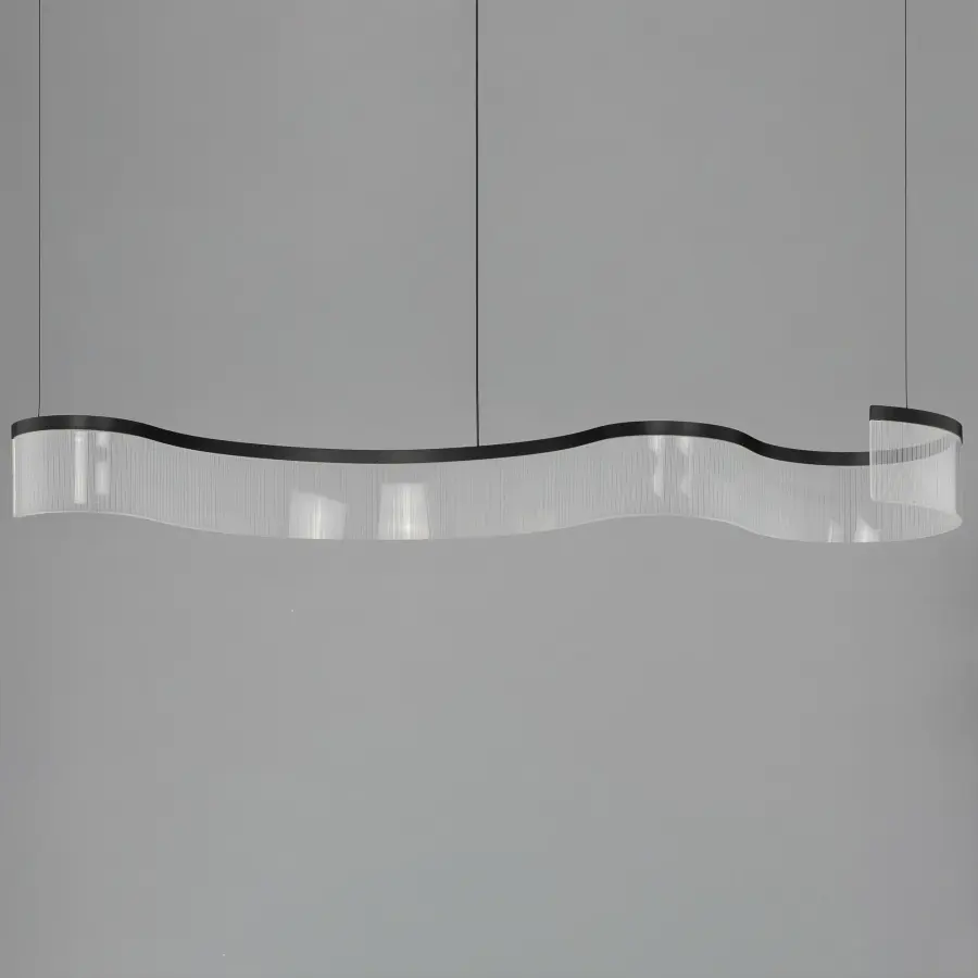 Sonata Single LED Linear Pendant in Matte Black - Image 2