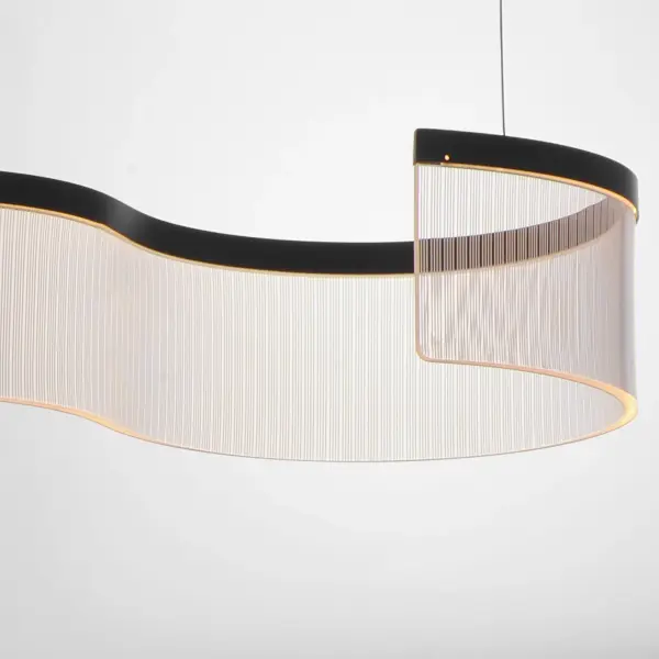 Sonata Single LED Linear Pendant in Matte Black - Image 4