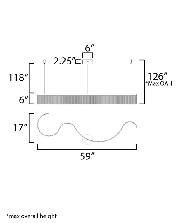 Sonata Single LED Linear Pendant in Matte Black - Image 5