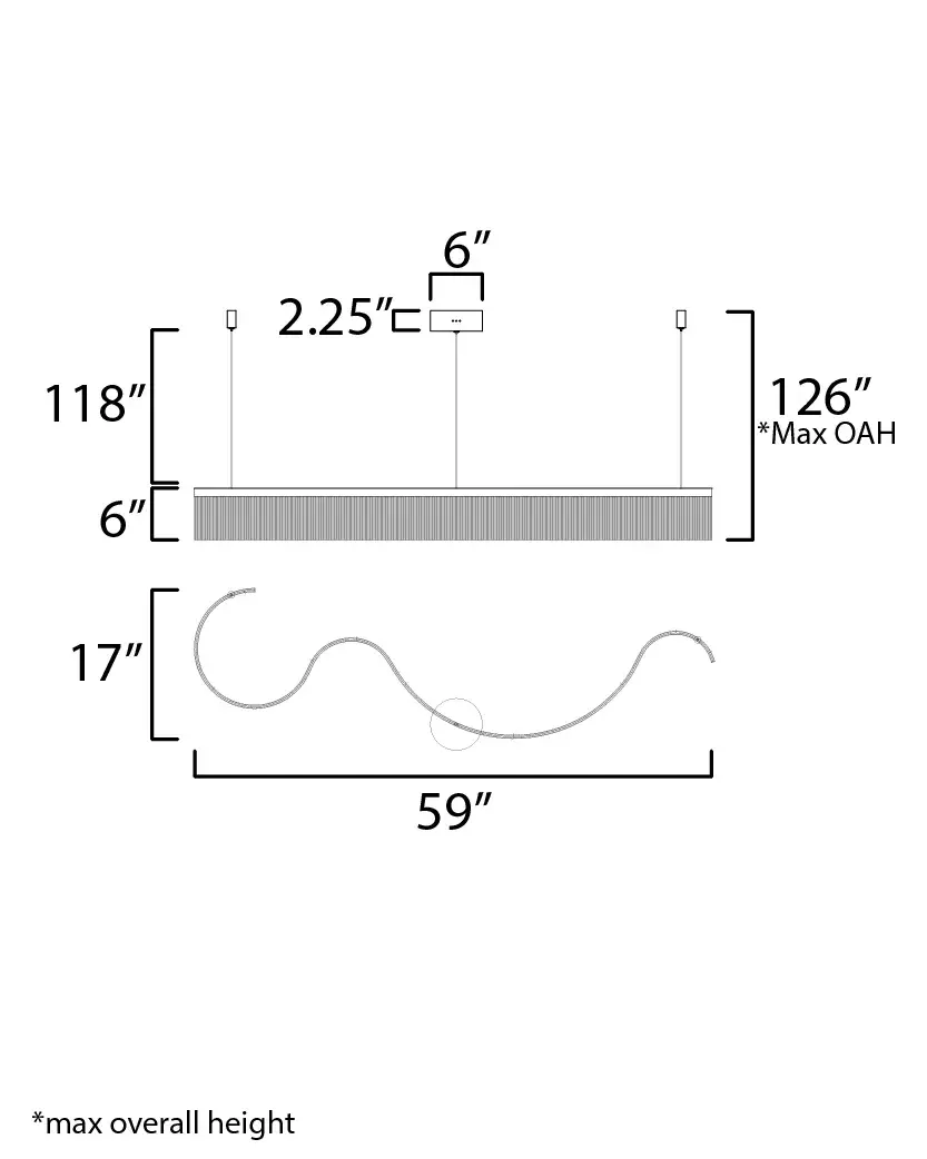 Sonata Single LED Linear Pendant in Matte Black - Image 5