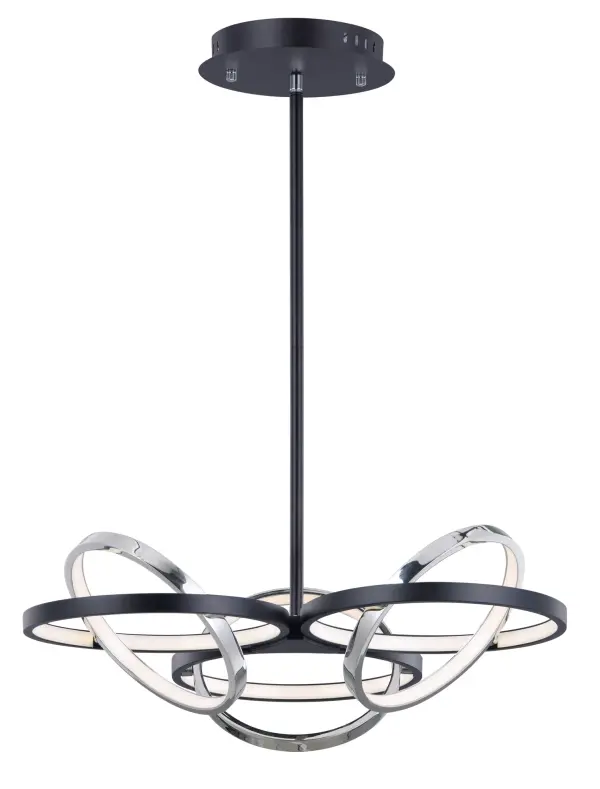 The Gyro II transforms lighting into an interactive art piece with its rotating concentric bands that adjust on three axes. Featuring integrated LED strips within slender Black and Polished Chrome bands, this fixture delivers 5140 lumens while serving as a stunning focal point.
