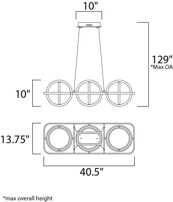 Gyro II 3-Light LED Linear Pendant - Image 5