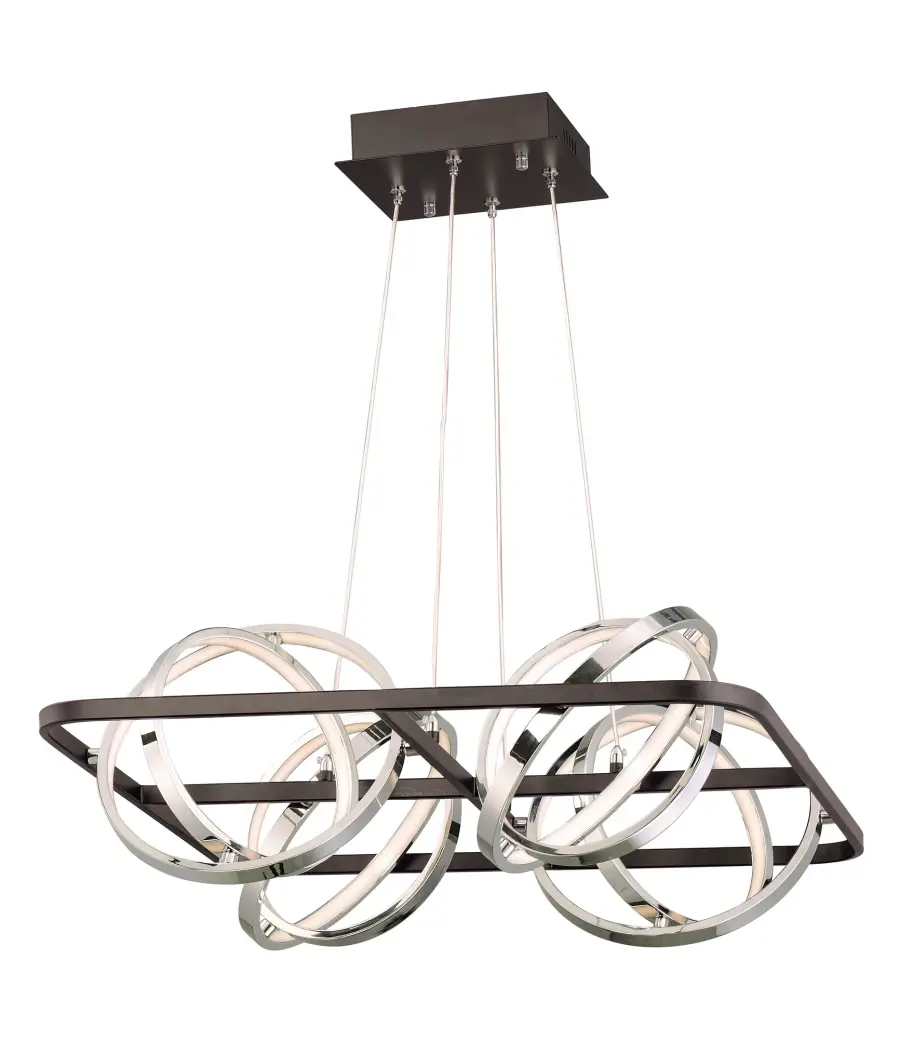 Gyro II Single LED Pendant in Black and Polished Chrome - Image 1