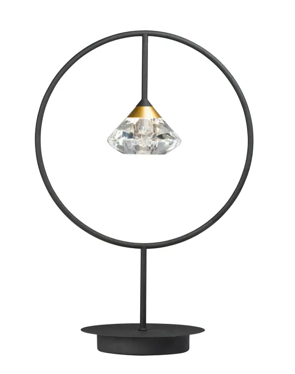 The Hope LED Table Lamp combines artistic design with practical functionality. Its sweeping arms create a sculptural silhouette while the pivoting arm provides adjustable bedside lighting. The faceted acrylic diamond adds visual interest.