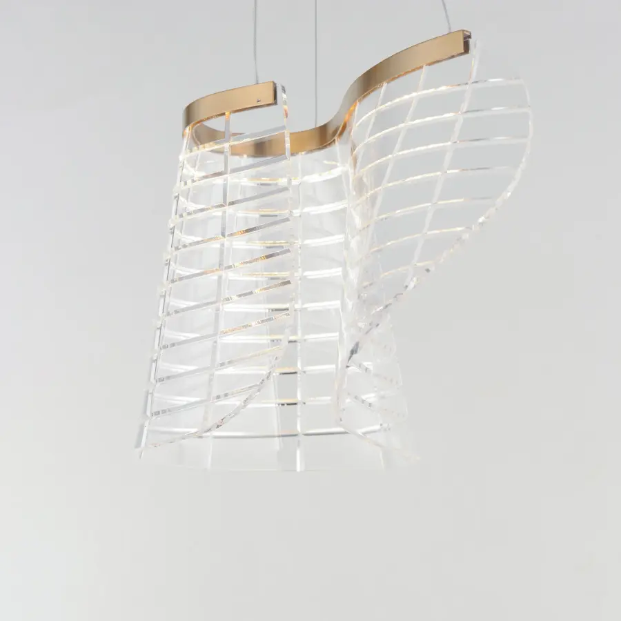 Sculptural Acrylic Pendant with Scottish-Inspired Design - Image 2