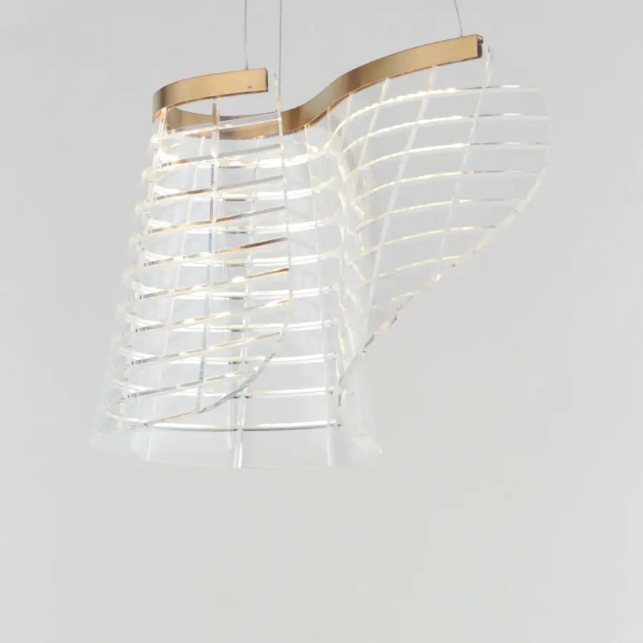 Sculptural Acrylic Pendant with Scottish-Inspired Design - Image 3