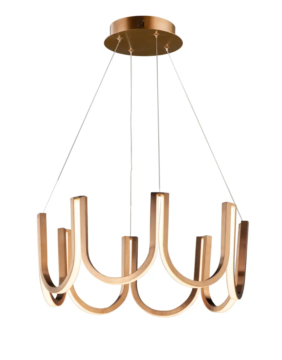 You Single LED Pendant in Brushed Champagne - Image 1