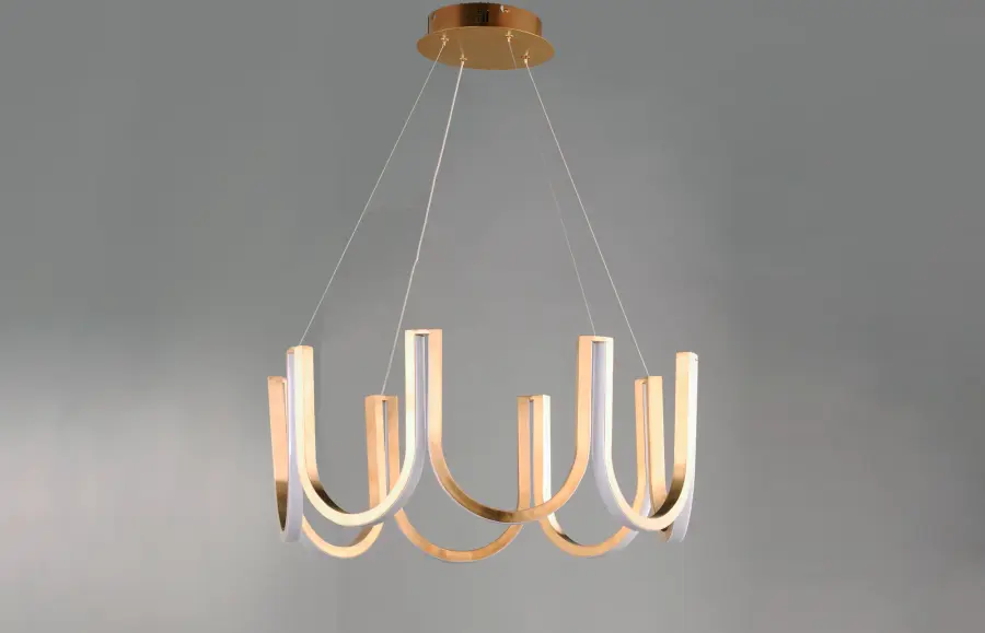 You Single LED Pendant in Brushed Champagne - Image 2
