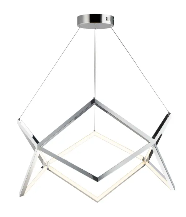 Sculptural Contemporary Pendant with Mirror-Like Chrome Finish - Image 1