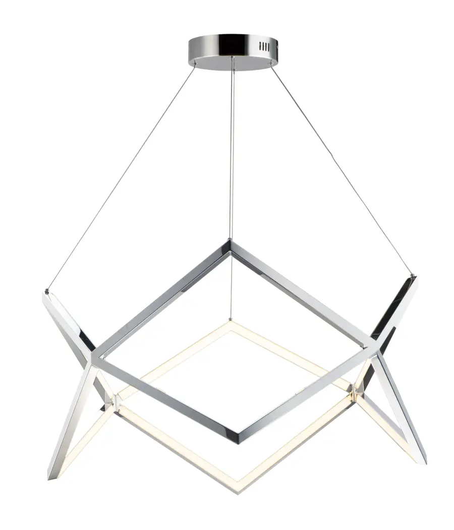 Sculptural Contemporary Pendant with Mirror-Like Chrome Finish - Image 1