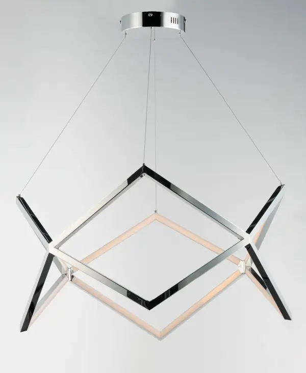 Sculptural Contemporary Pendant with Mirror-Like Chrome Finish - Image 2