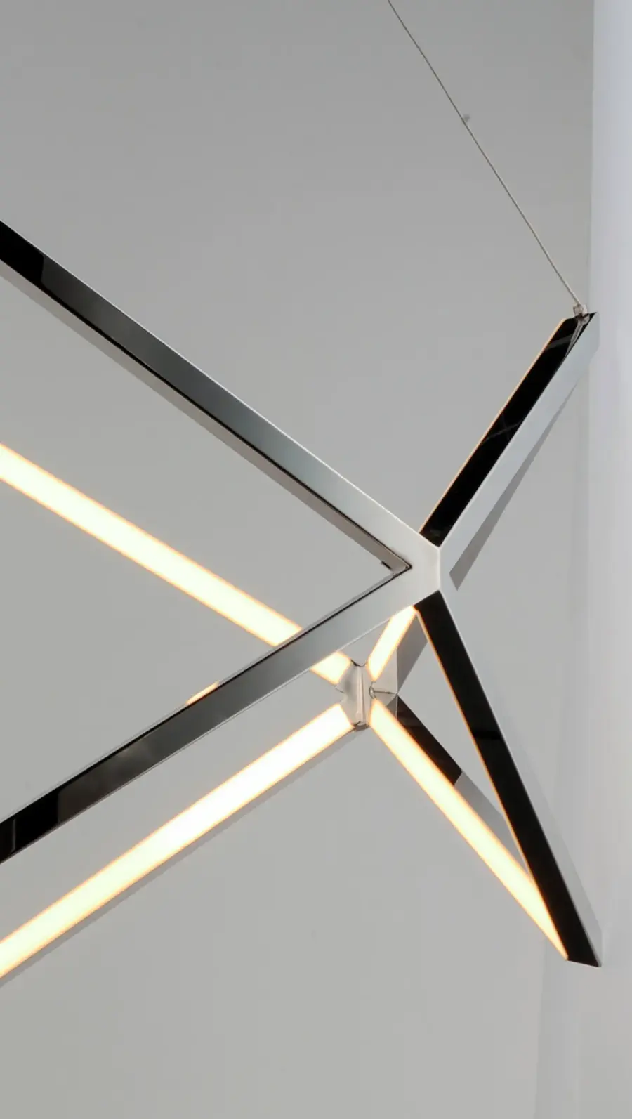Sculptural Contemporary Pendant with Mirror-Like Chrome Finish - Image 3