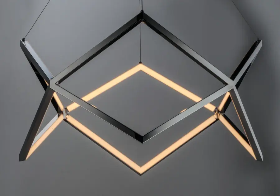 Sculptural Contemporary Pendant with Mirror-Like Chrome Finish - Image 4